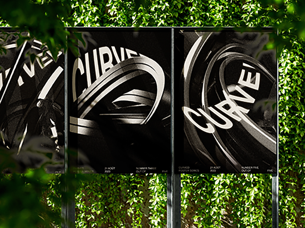Série d'affiches sur le thème de la courbe, CURVED, 2021-2022