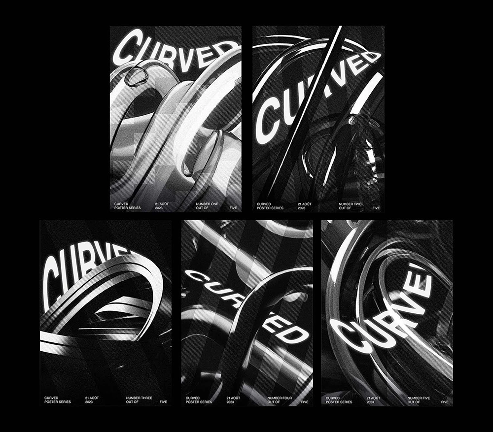 Affiche sur le thème de la courbe, 2021-2022, par Médéric Chapiseau